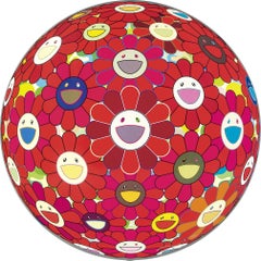 Flower Ball (3-D) Red Cliff Limited Edition (print) by Murakami signed, numbered