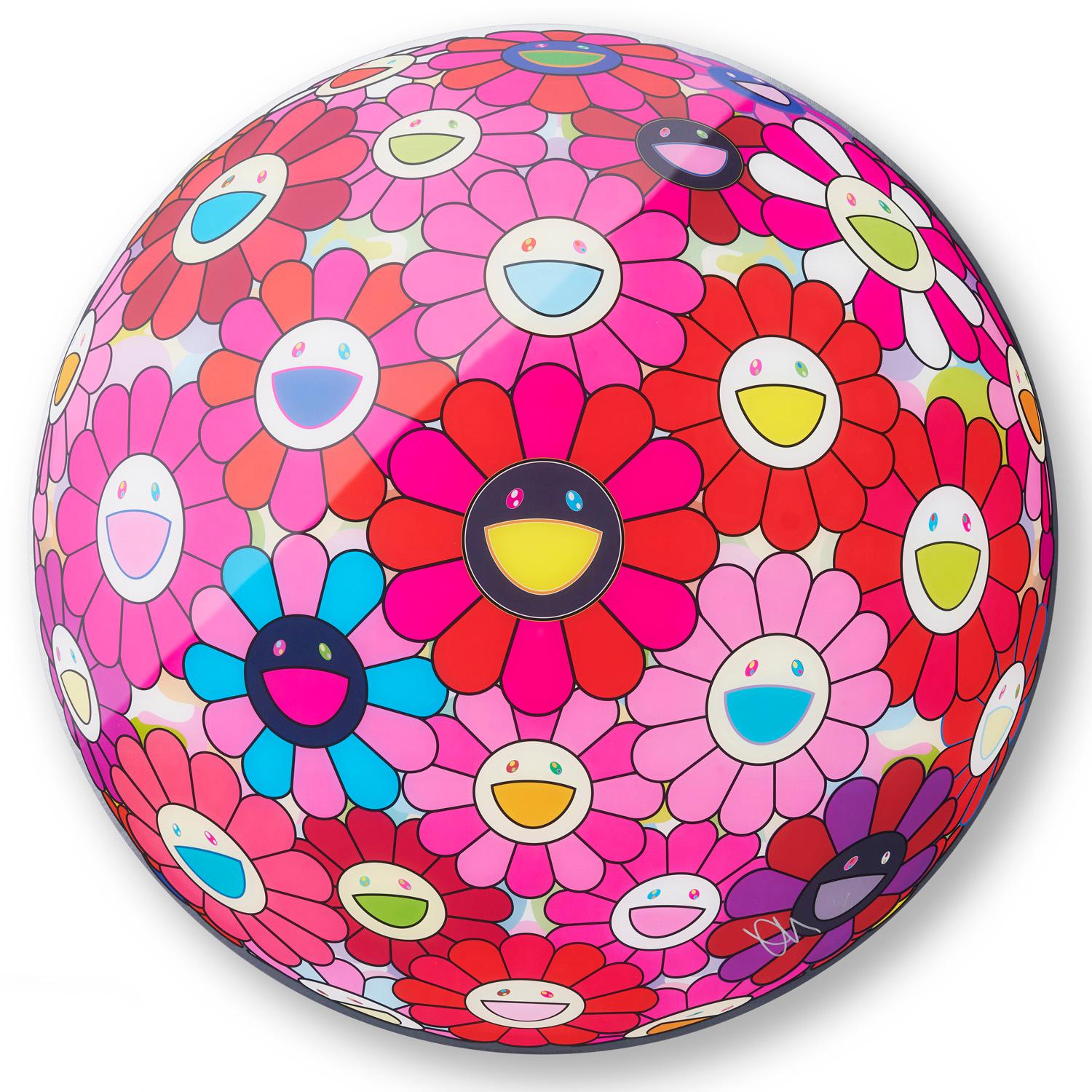 Takashi Murakami Figurative Print - Flower Ball 3D Thoughts on Picasso (“Paint it Red” project)