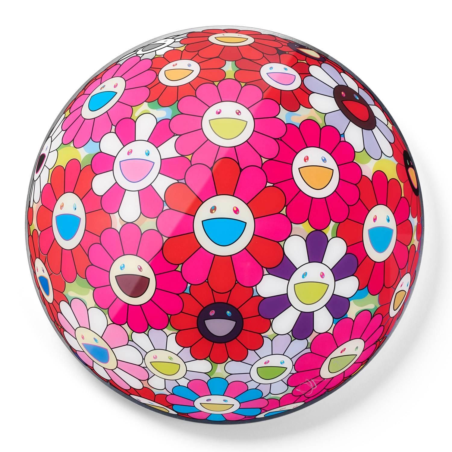 Takashi Murakami Figurative Print - Flower Ball (3D) Turn Red! 