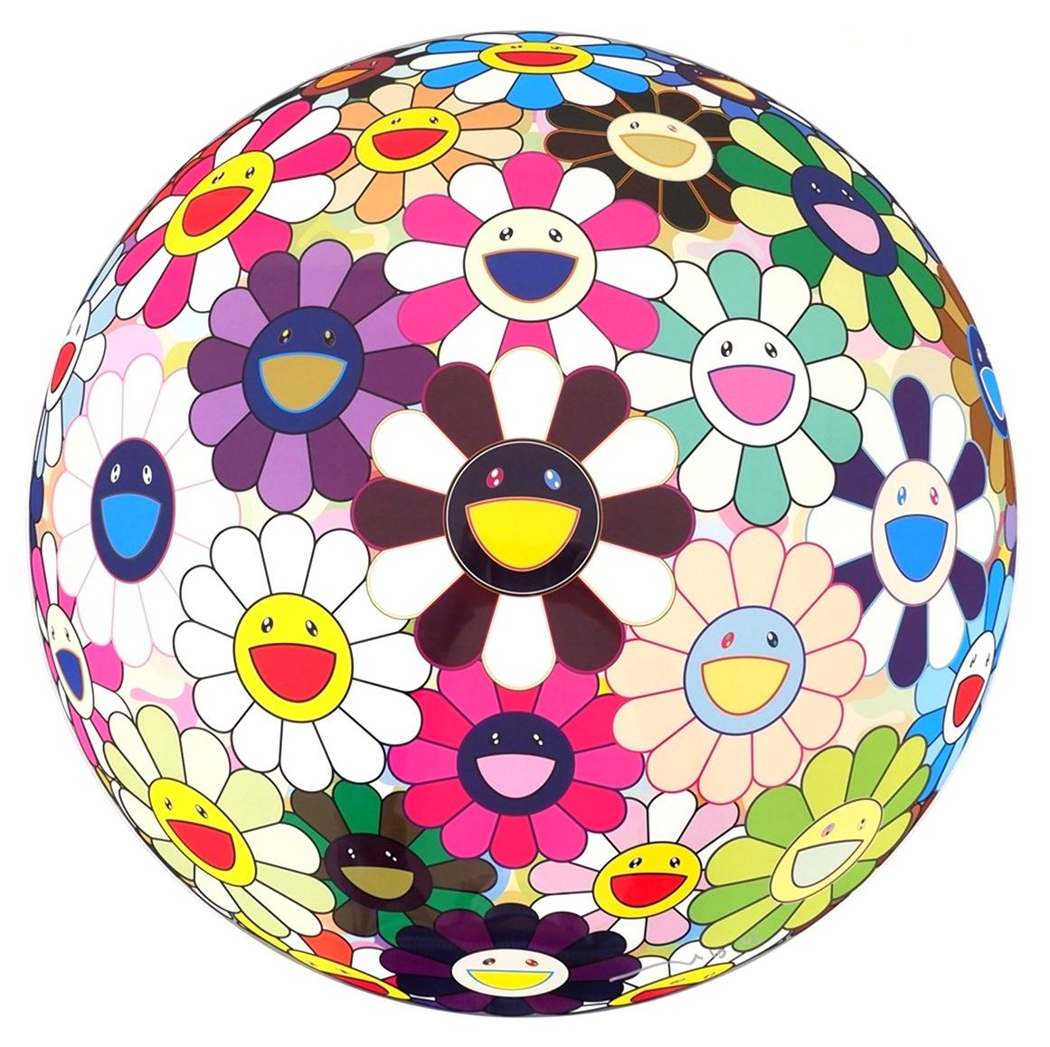 Takashi Murakami Print - Flower Ball Brown