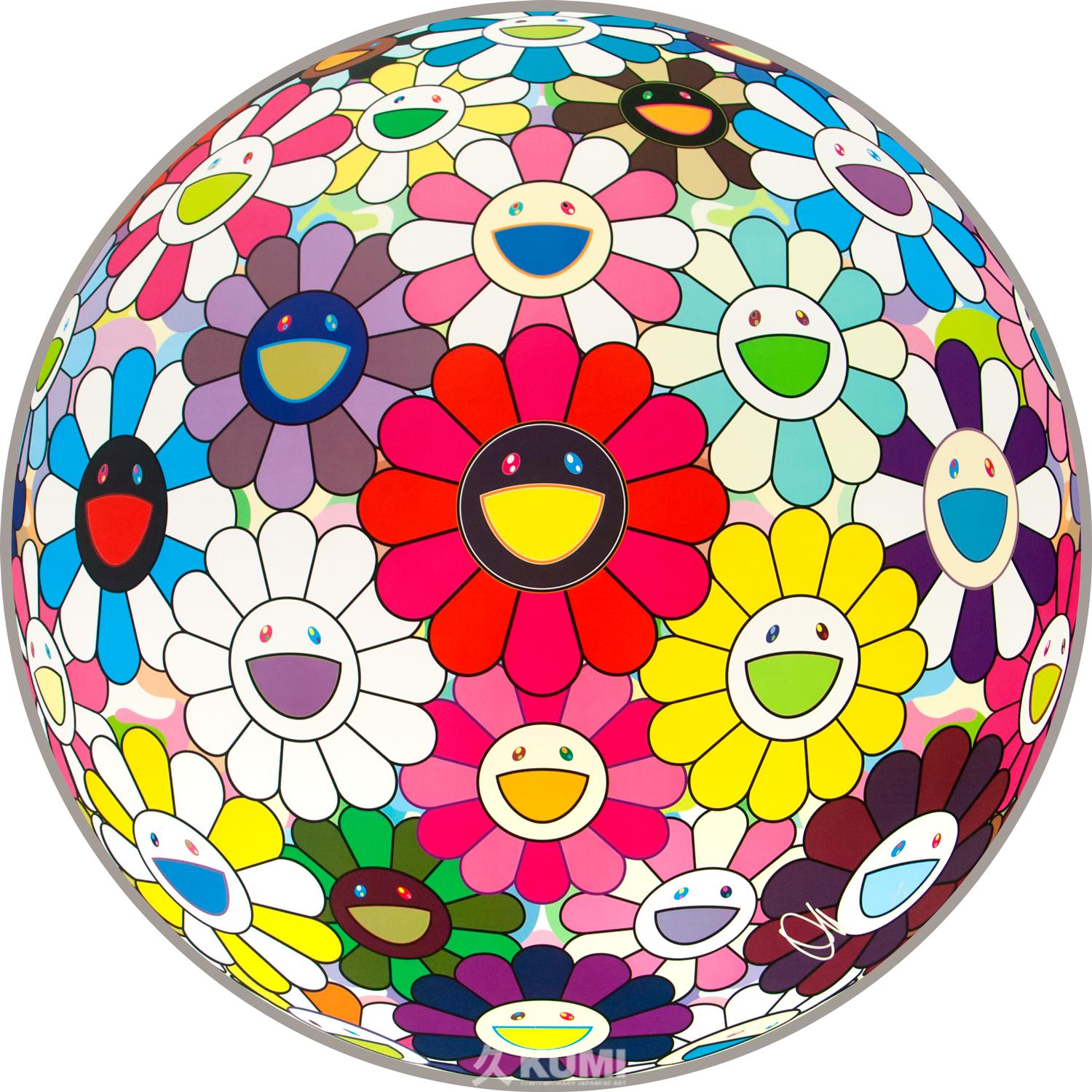 Takashi Murakami Abstract Print - Flower Ball Open Your Hands Wide Signed Limited Edition Print, Edition of 300
