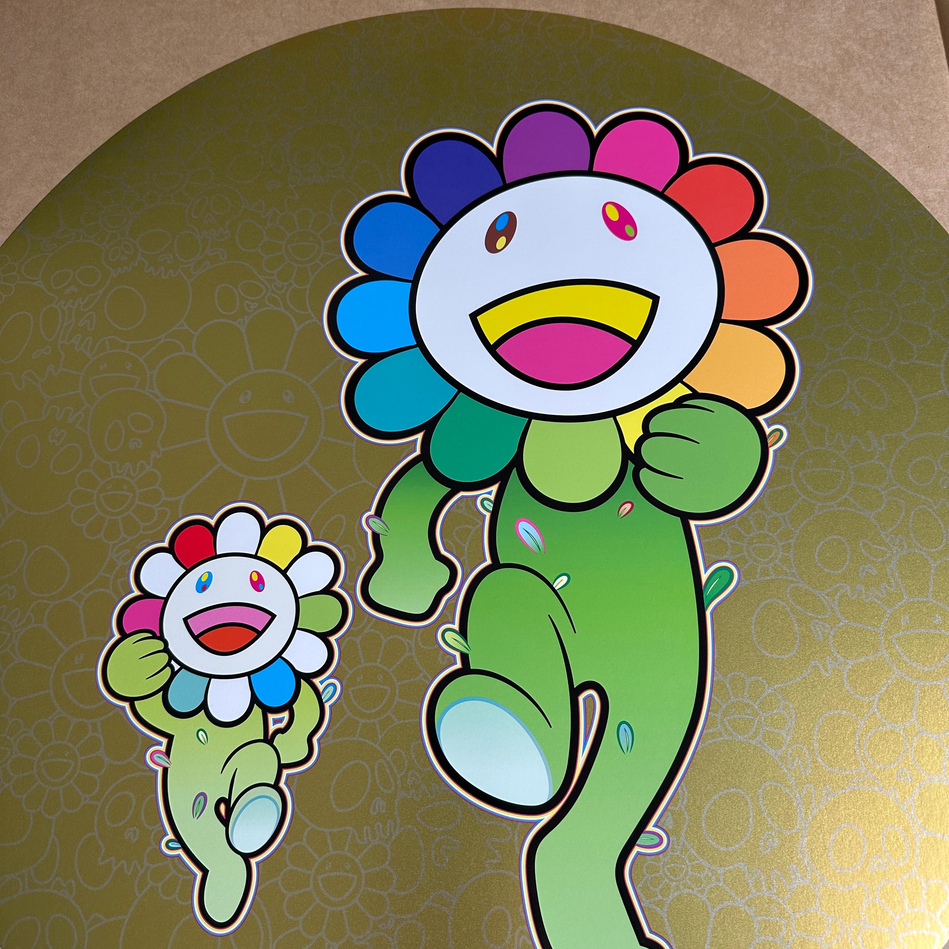 Flower Parent and Child, Rum Pum Pum! (Takashi Murakami, Gold, flowers, Japan) For Sale 4