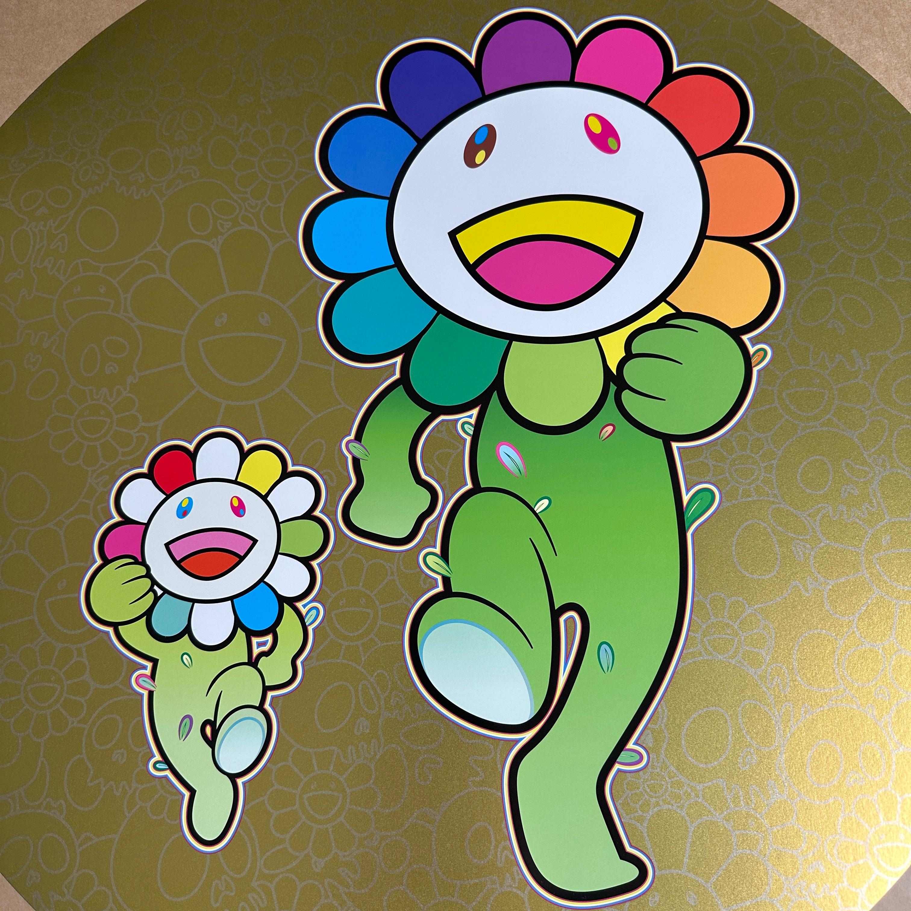 Flower Parent and Child, Rum Pum Pum! (Takashi Murakami, Gold, flowers, Japan) For Sale 5