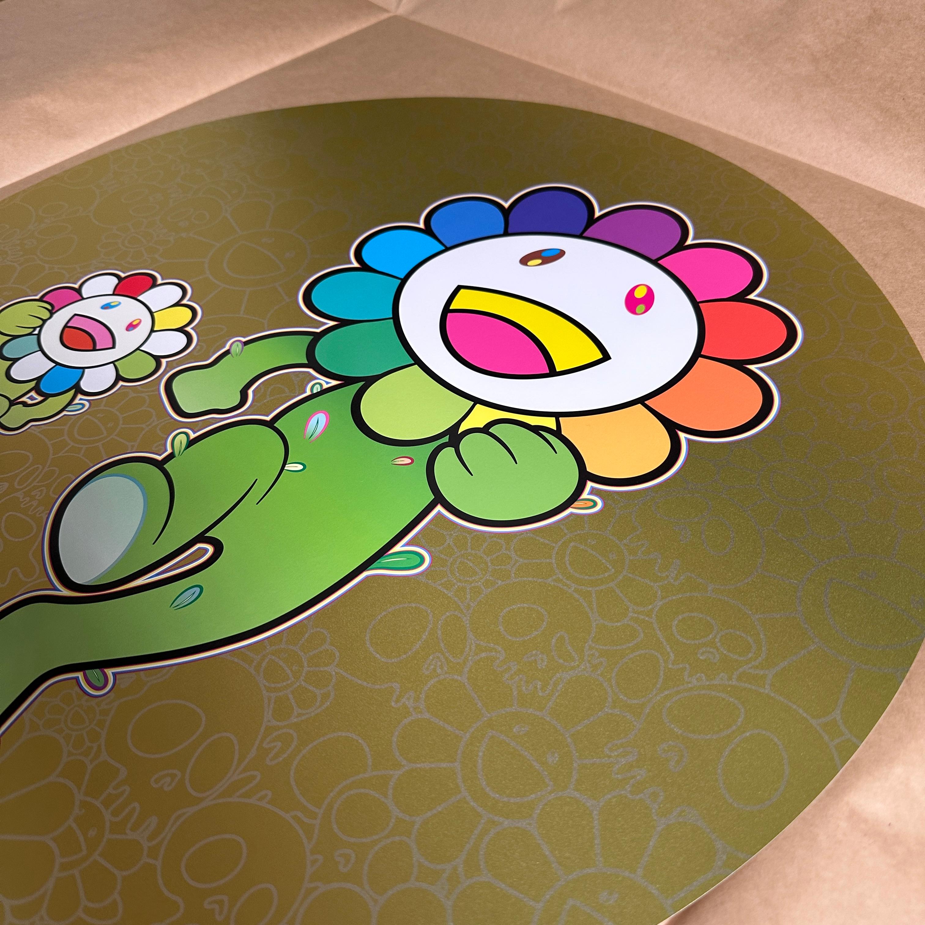 Flower Parent and Child, Rum Pum Pum! (Takashi Murakami, Gold, flowers, Japan) For Sale 6