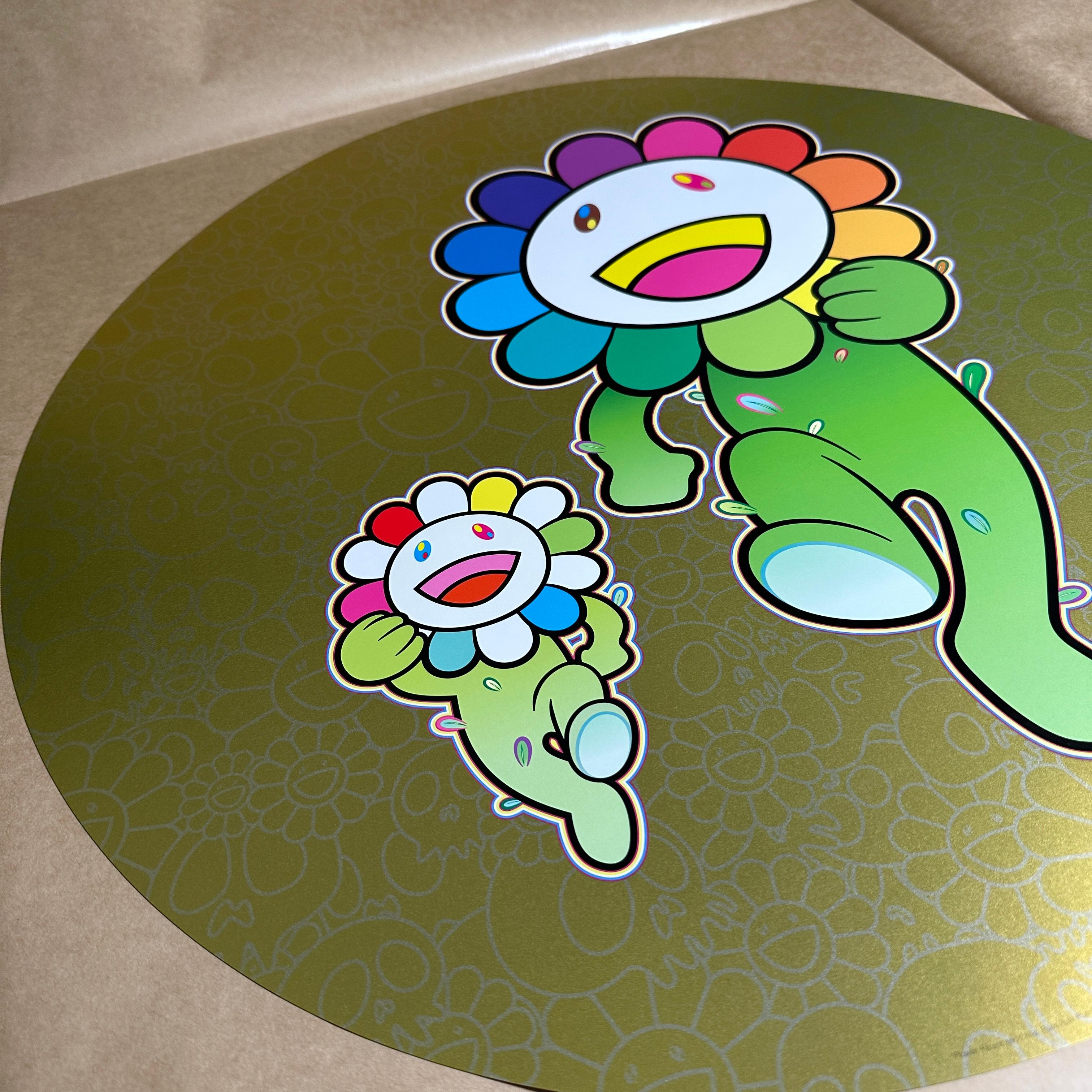 Flower Parent and Child, Rum Pum Pum! (Takashi Murakami, Gold, flowers, Japan) For Sale 7