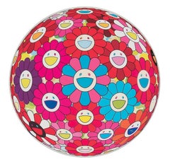 Bola de flores (3D) - Azul, Rojo