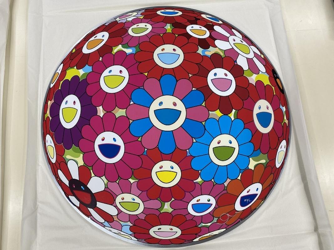 Flowerball (3D) - Blue, Red. Limited Edition (print) by  Takashi Murakami For Sale 1