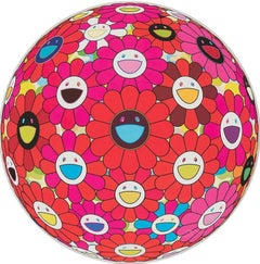 Flowerball (3D) - Red, Pink, Blue Limited Edition (print) by  Takashi Murakami 