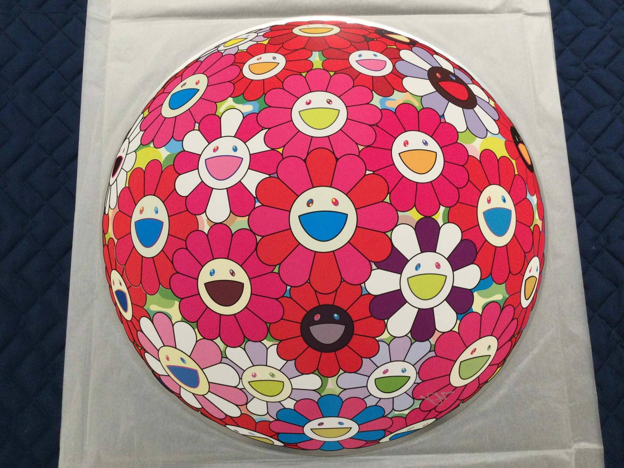 Flowerball (3D) - Werde rot! Limitierte Auflage (Druck) Murakami signiert und nummeriert – Print von Takashi Murakami