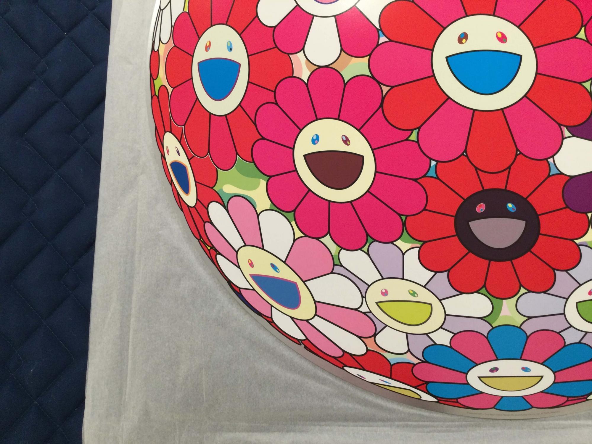 Flowerball (3D) - Turn Red! Limited Edition (print) Murakami signed and numbered For Sale 1