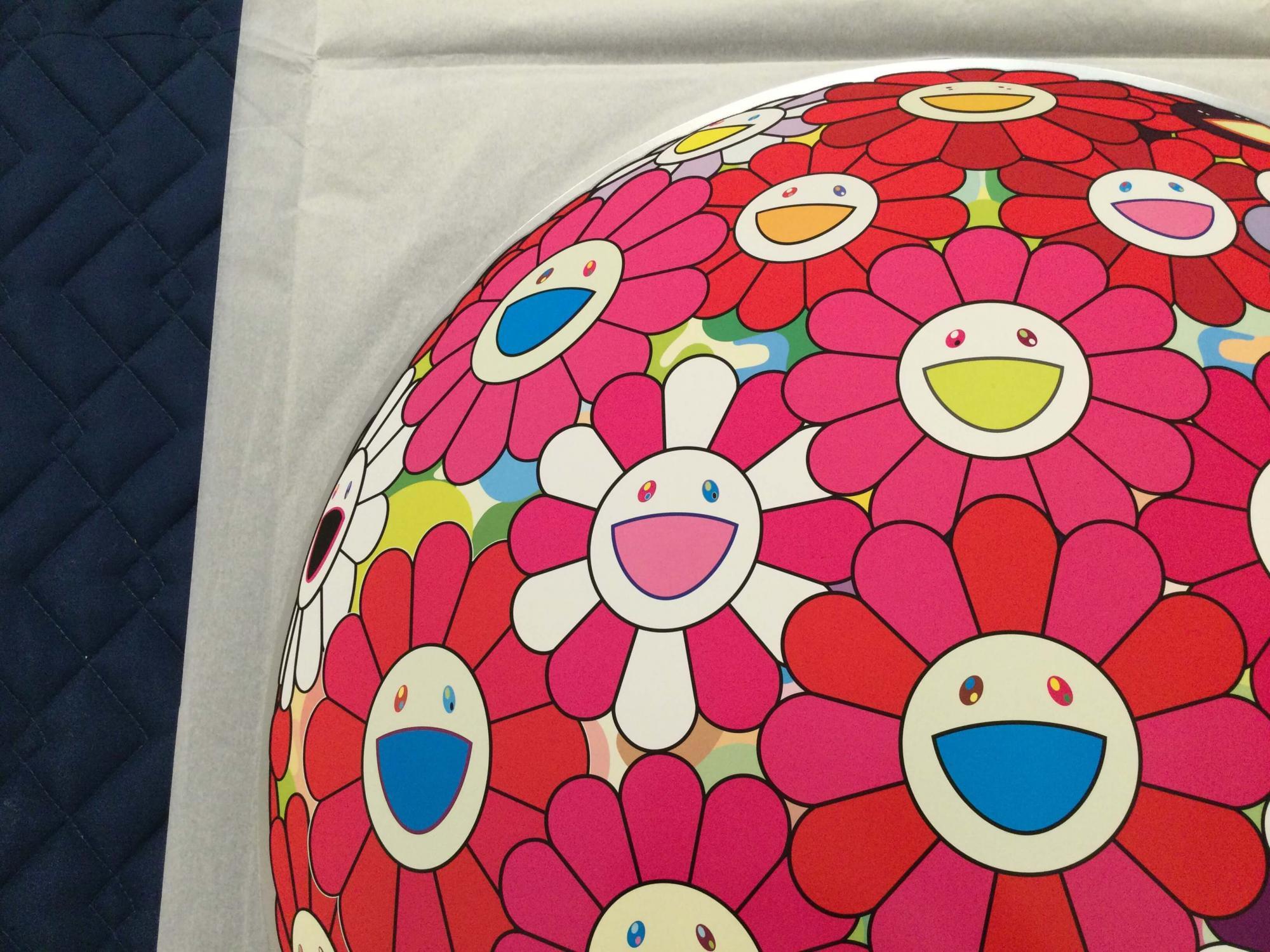 Flowerball (3D) - Turn Red! Limited Edition (print) Murakami signed and numbered For Sale 2