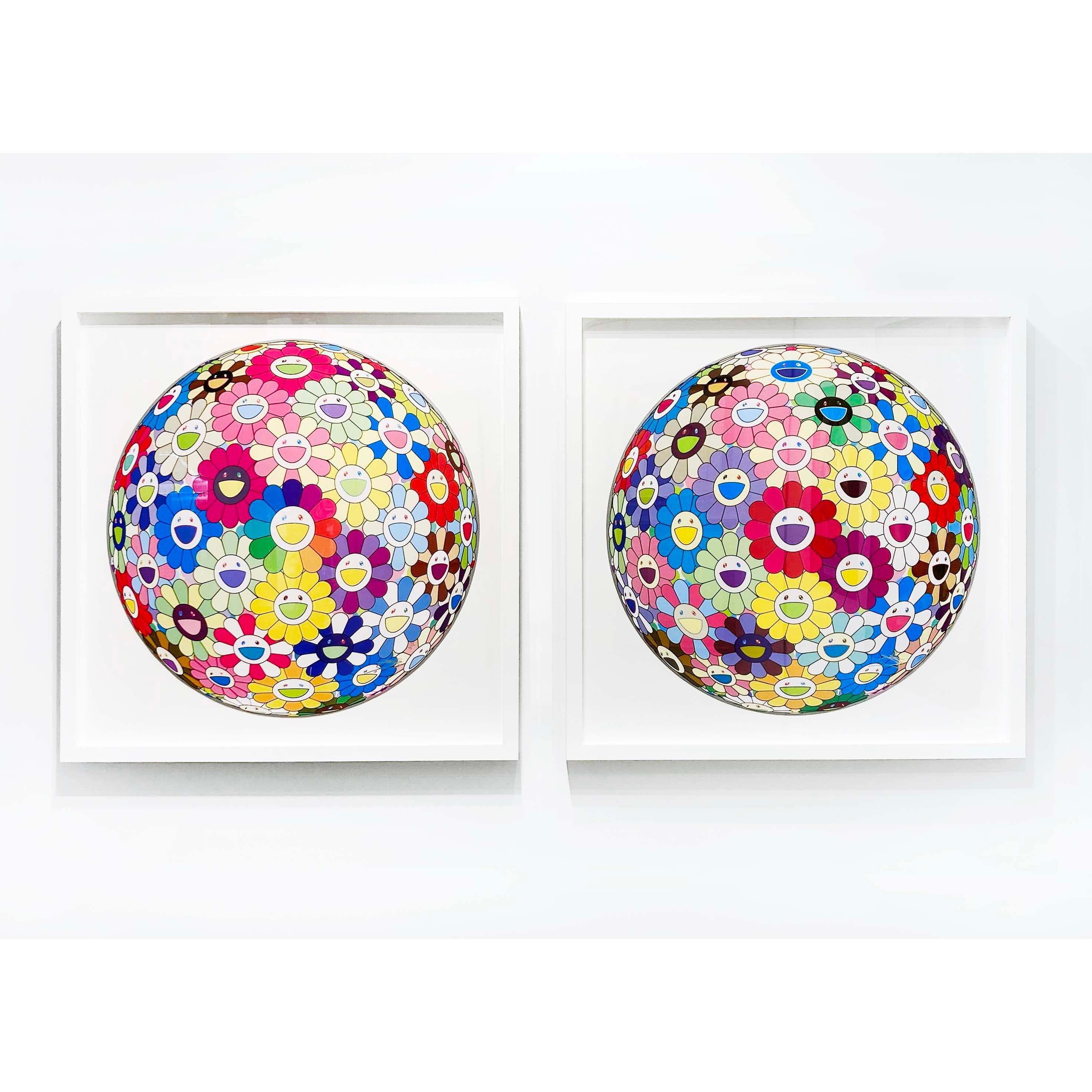Artiste :  Murakami, Takashi
Titre :  boule de fleurs colorée, miracle, scintillante 
Date :  2022
Moyen :  Lithographie offset en couleurs sur papier vélin lisse
Sans cadre Dimensions :  28