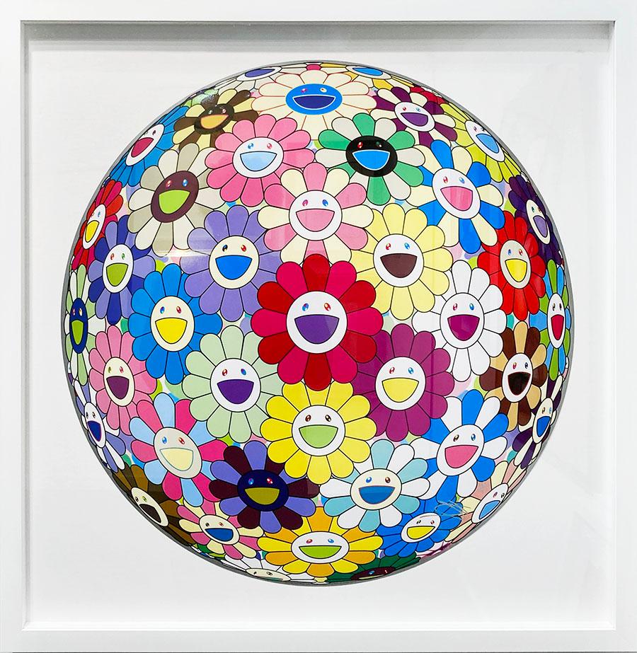 Blumenkugel: Bunt, Wunder, Glitzern – Print von Takashi Murakami