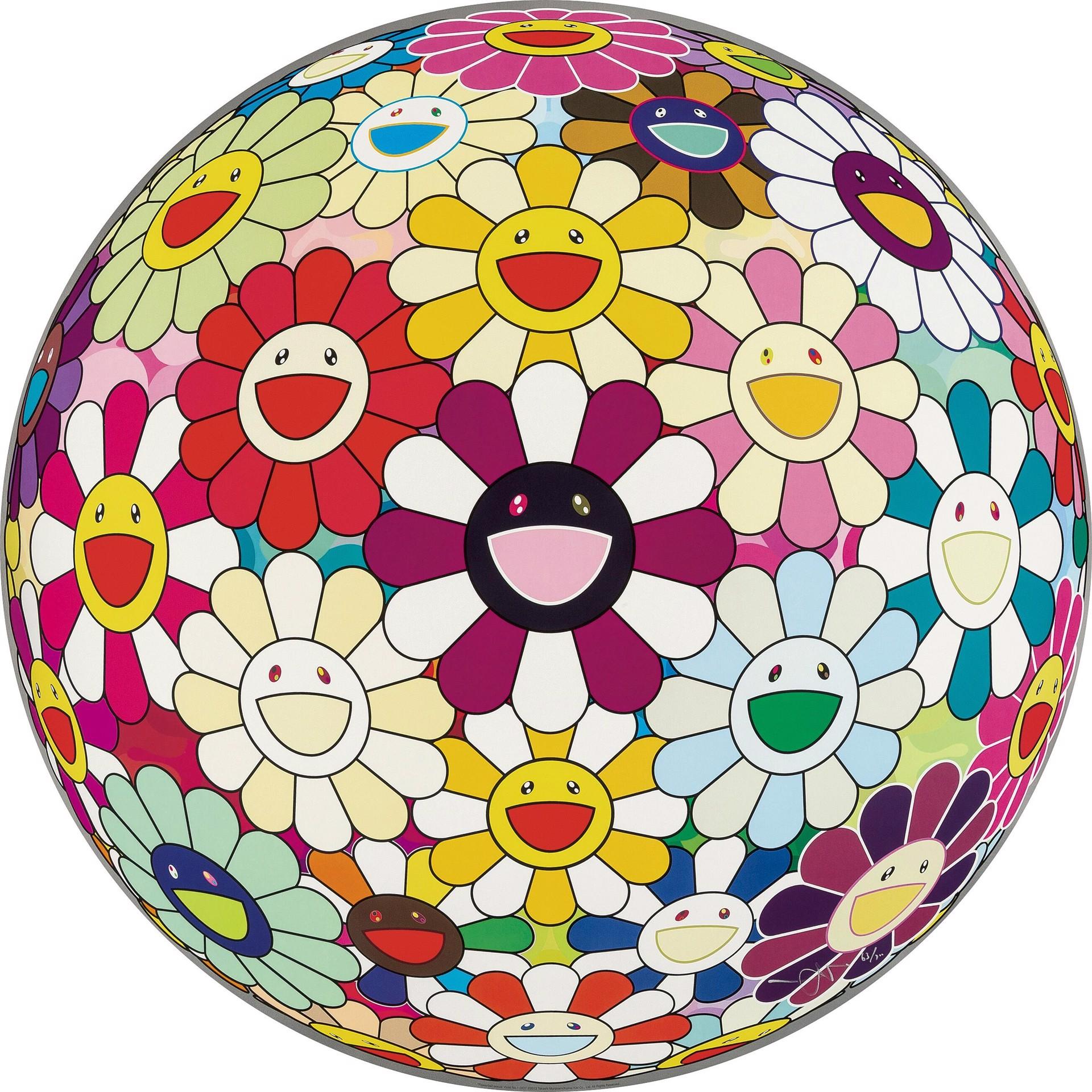 Flowerball Sexual Violett No.1 (3D) 2013 limitierter Druck von Takashi Murakami, signiert