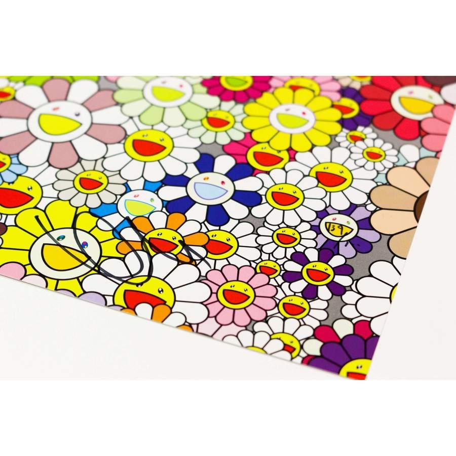 Flowers Blooming in this World and the Land of Nirvana (5) - Beige Print by Takashi Murakami