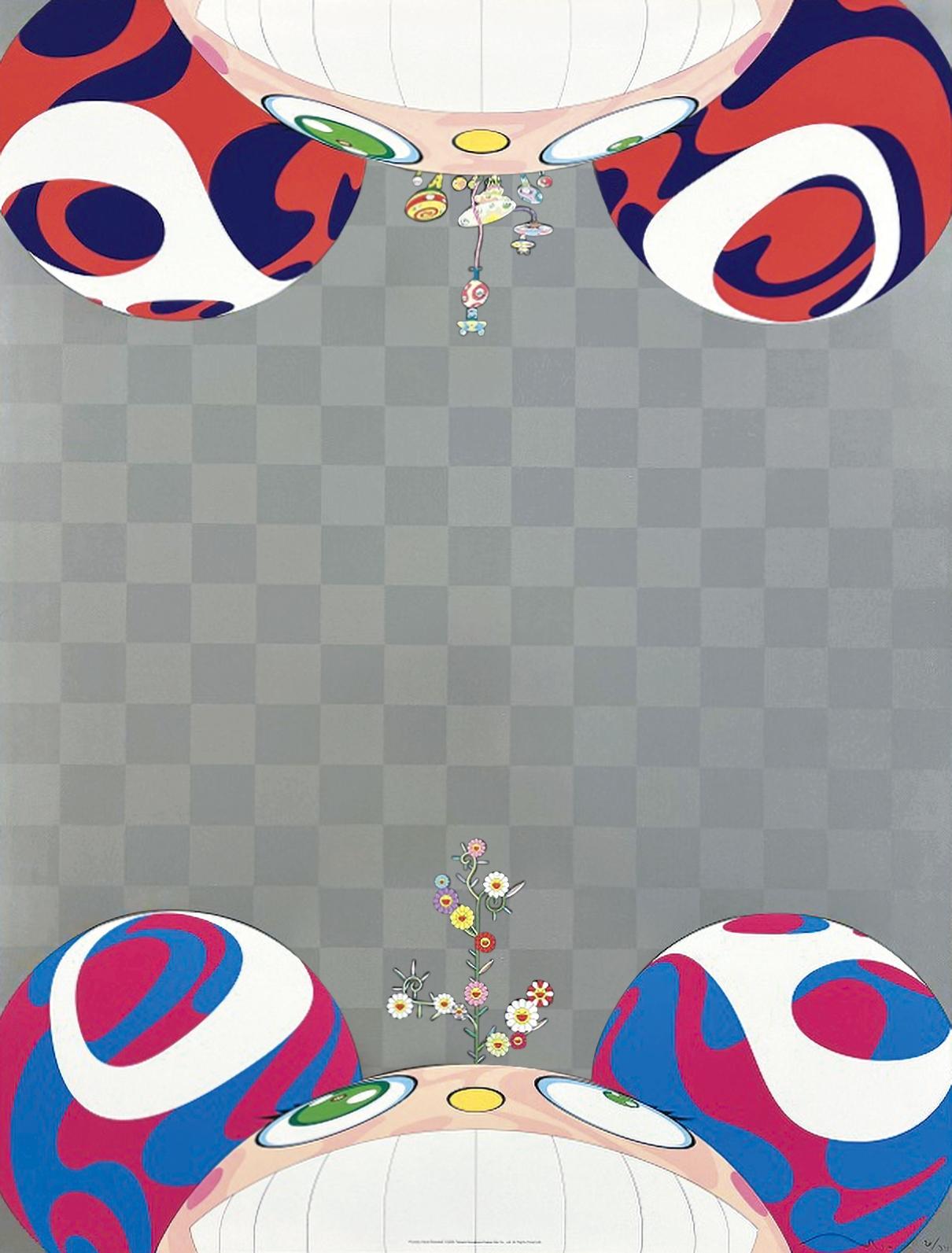 Flowers have bloomed, 2000 by Takashi Murakami
Offset print, numbered and signed by the artist
Published by Kaikai Kiki
31 1/2 × 23 3/5 in
80 × 60 cm
Edition  20/300

Takashi Murakami is best known for his contemporary combination of fine art and