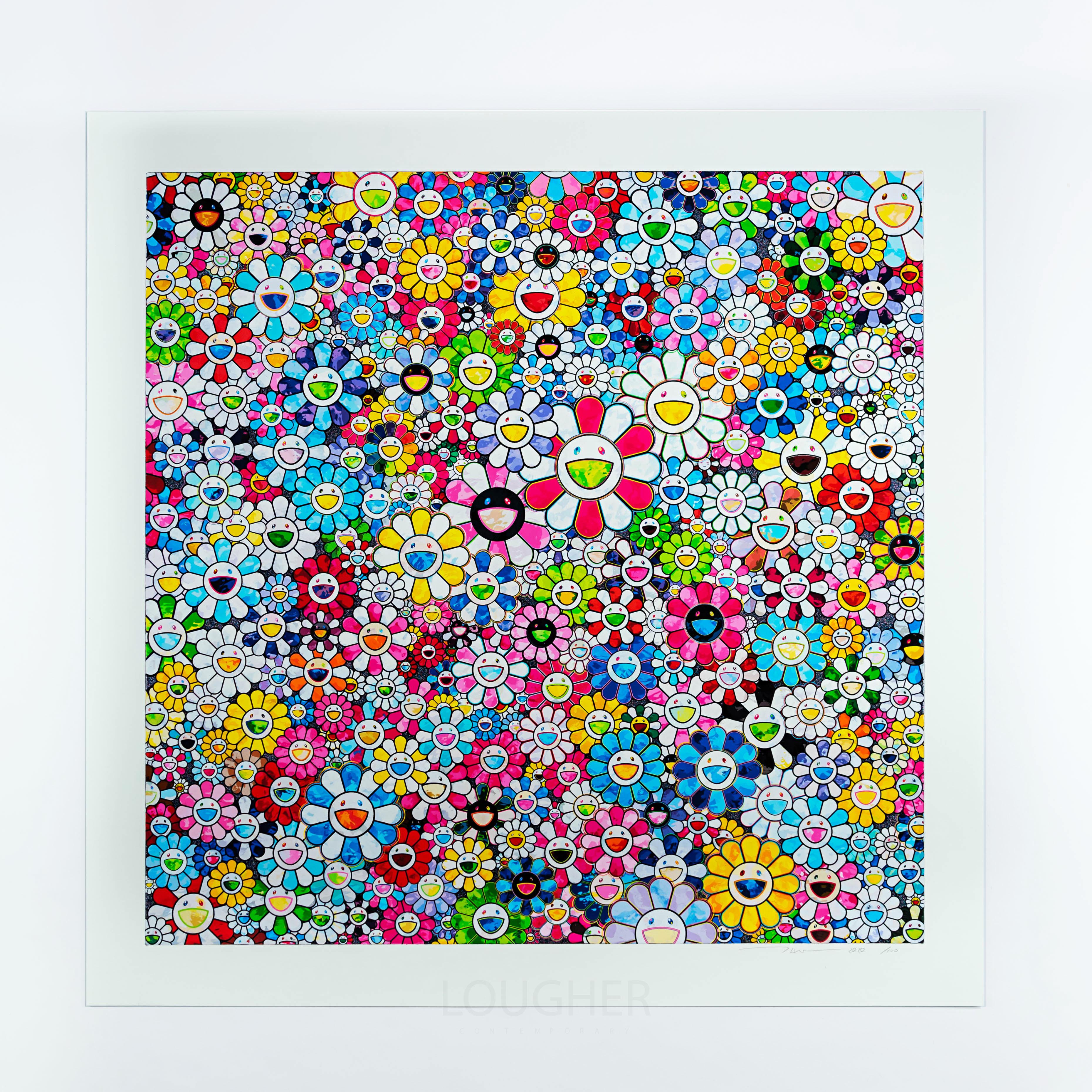 Flowers with Smiley Faces - Print by Takashi Murakami