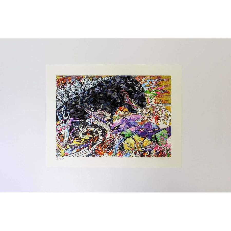 Homage to Director Hideaki Anno: Godzilla Resurgence & Evangelion - Print by Takashi Murakami