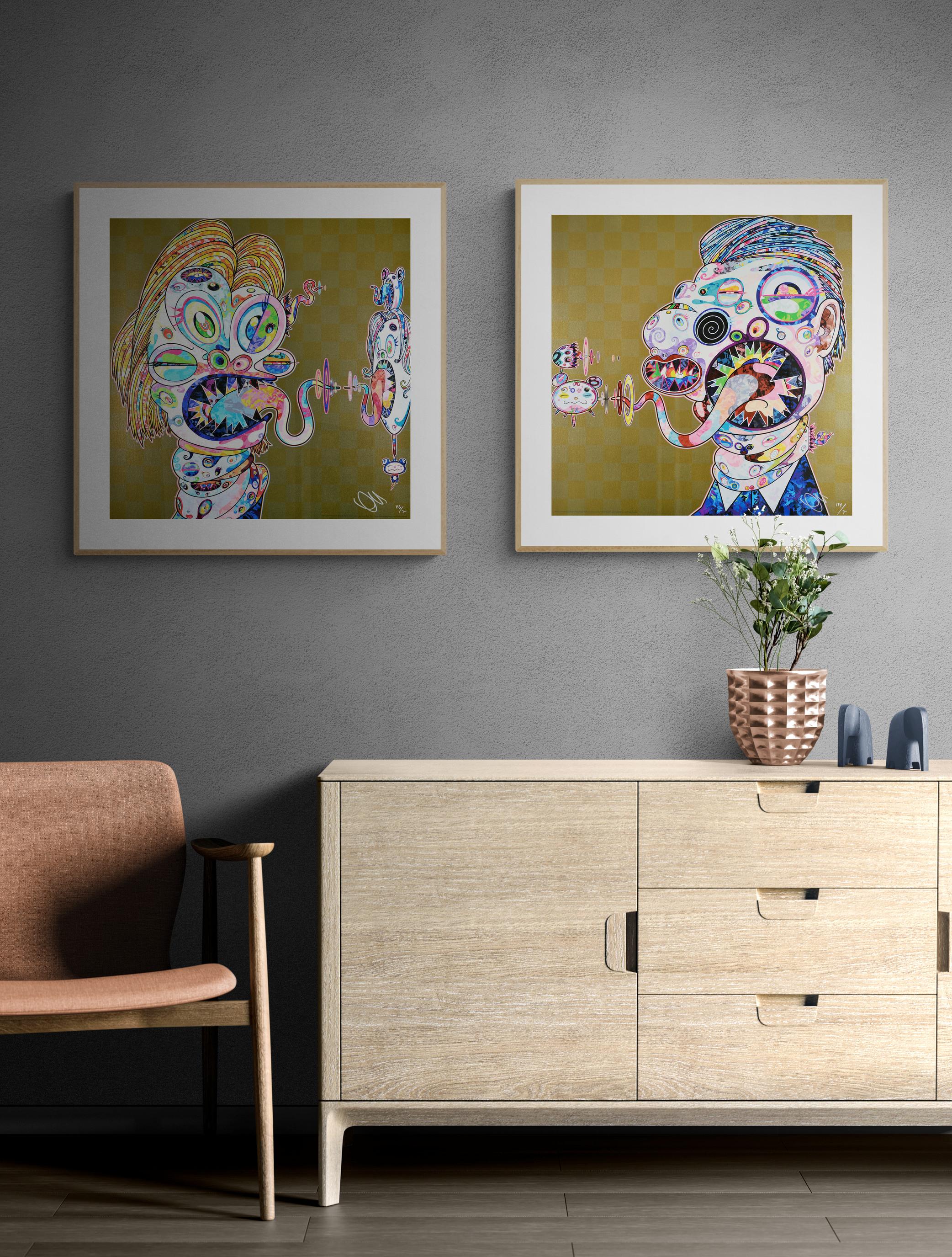 HOMAGE TO FRANCIS BACON DIPTYCH Superflat, Pop Art, Gold, Colors, Japanese 4