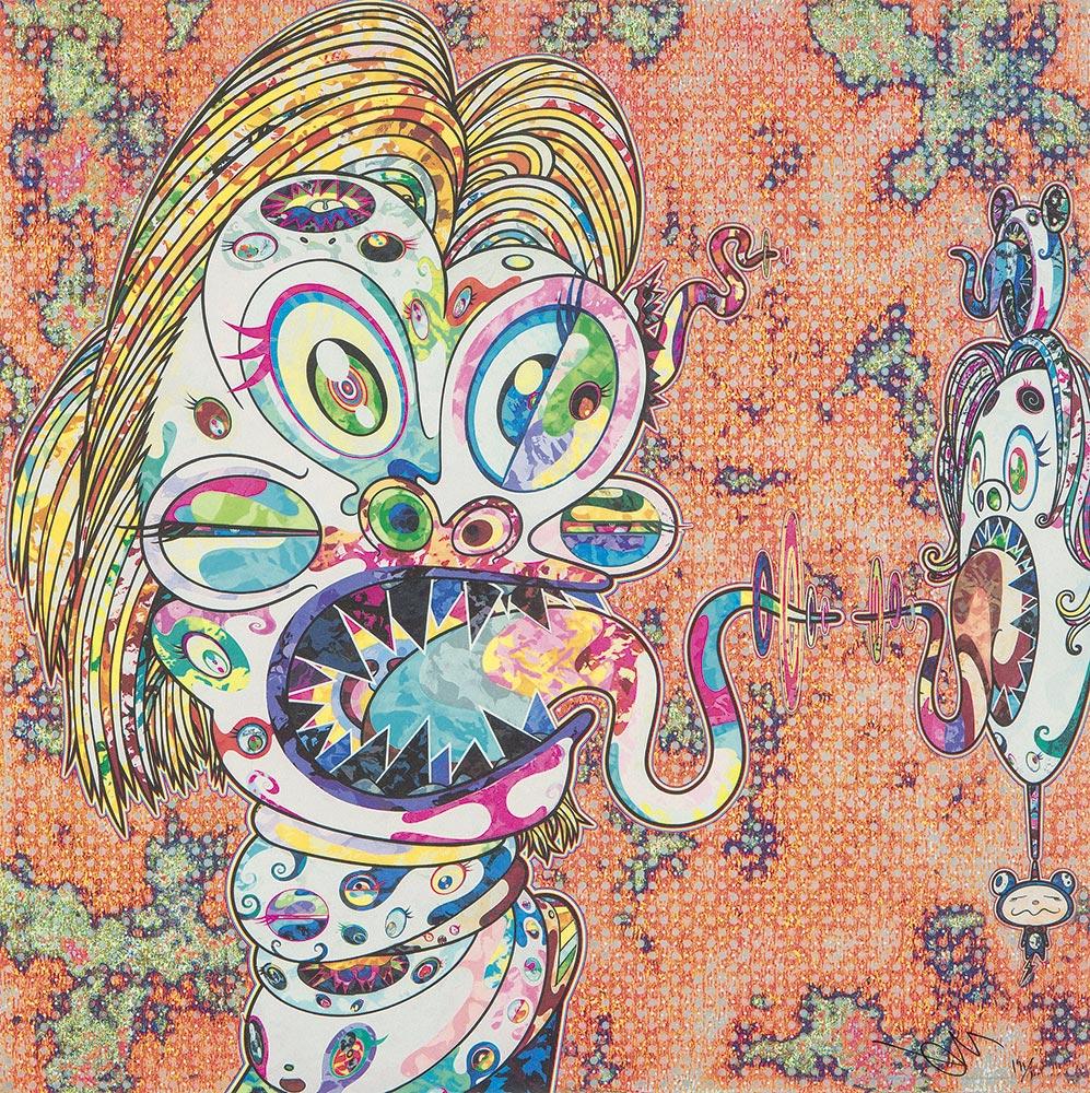 Homage to Francis Bacon (Study for Heard of Isabel Rawsthorne and George Dyer) (a set of 2)
2016 by Takashi Murakami
2 offset prints, numbered and signed by the artist
19 11/16 × 19 11/16 in
50 × 50 cm (each)
Edition  171/300 and 181/300

About the