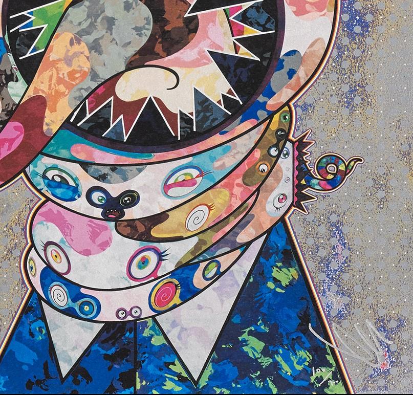 Homage to Francis Bacon (Study for Head of George Dyer, moire) - Contemporary Print by Takashi Murakami