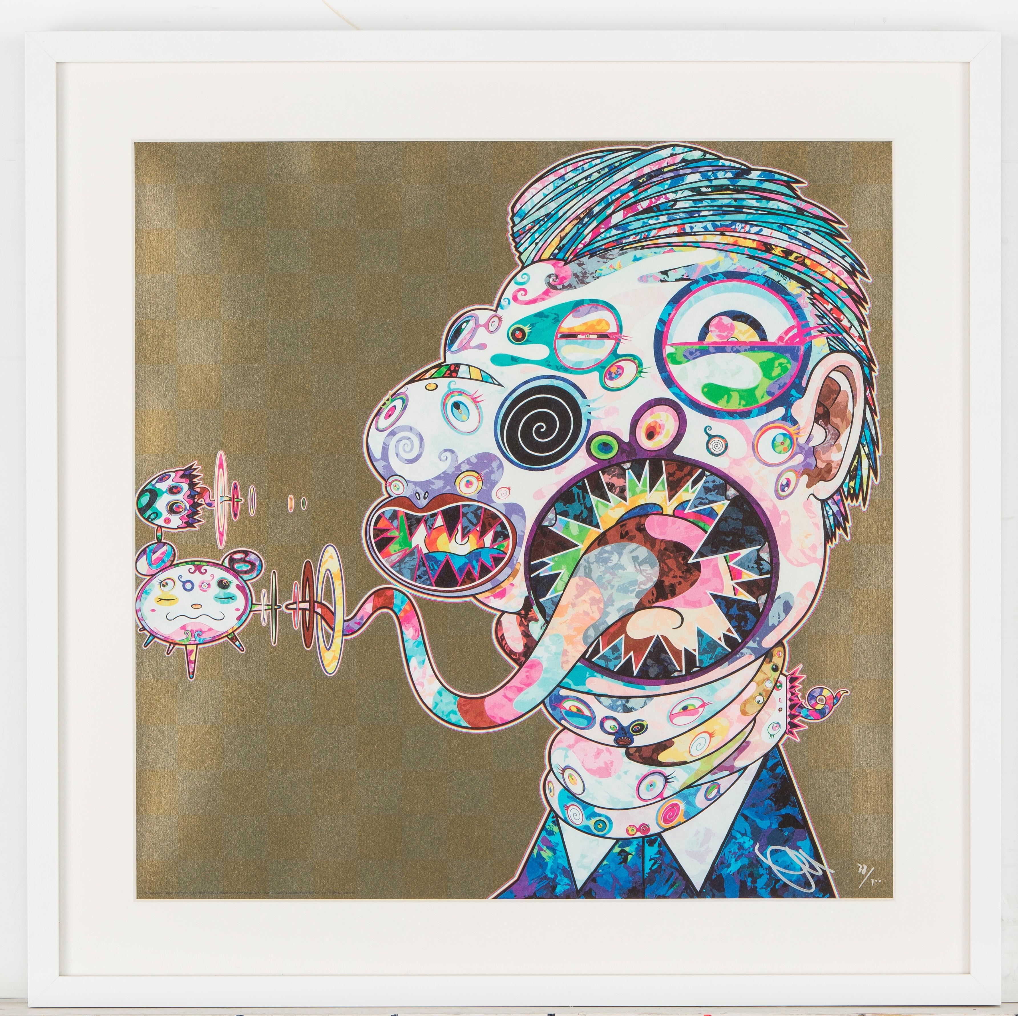 Homage to Francis Bacon (Study for Head of George Dyer). Print by Murakami - Beige Portrait Print by Takashi Murakami