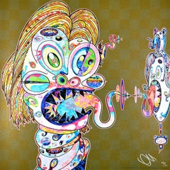 HOMENAJE A FRANCIS BACON: ESTUDIO PARA LA CABEZA DE ISABEL RAWSTHORNE Superflat Pop dorado