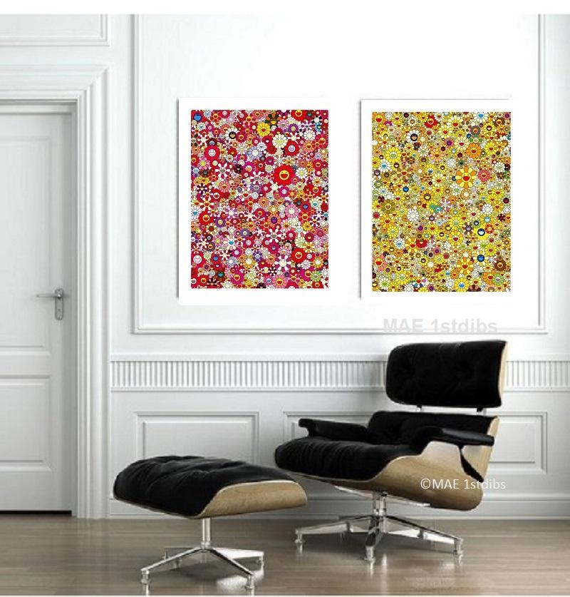 Homage to IKB 1957 E Yellow - Framed - Print by Takashi Murakami
