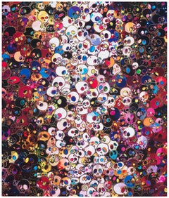 I DO NOT RULE MY DREAMS... Skulls Japanese Pop Art Red Superflat Modern