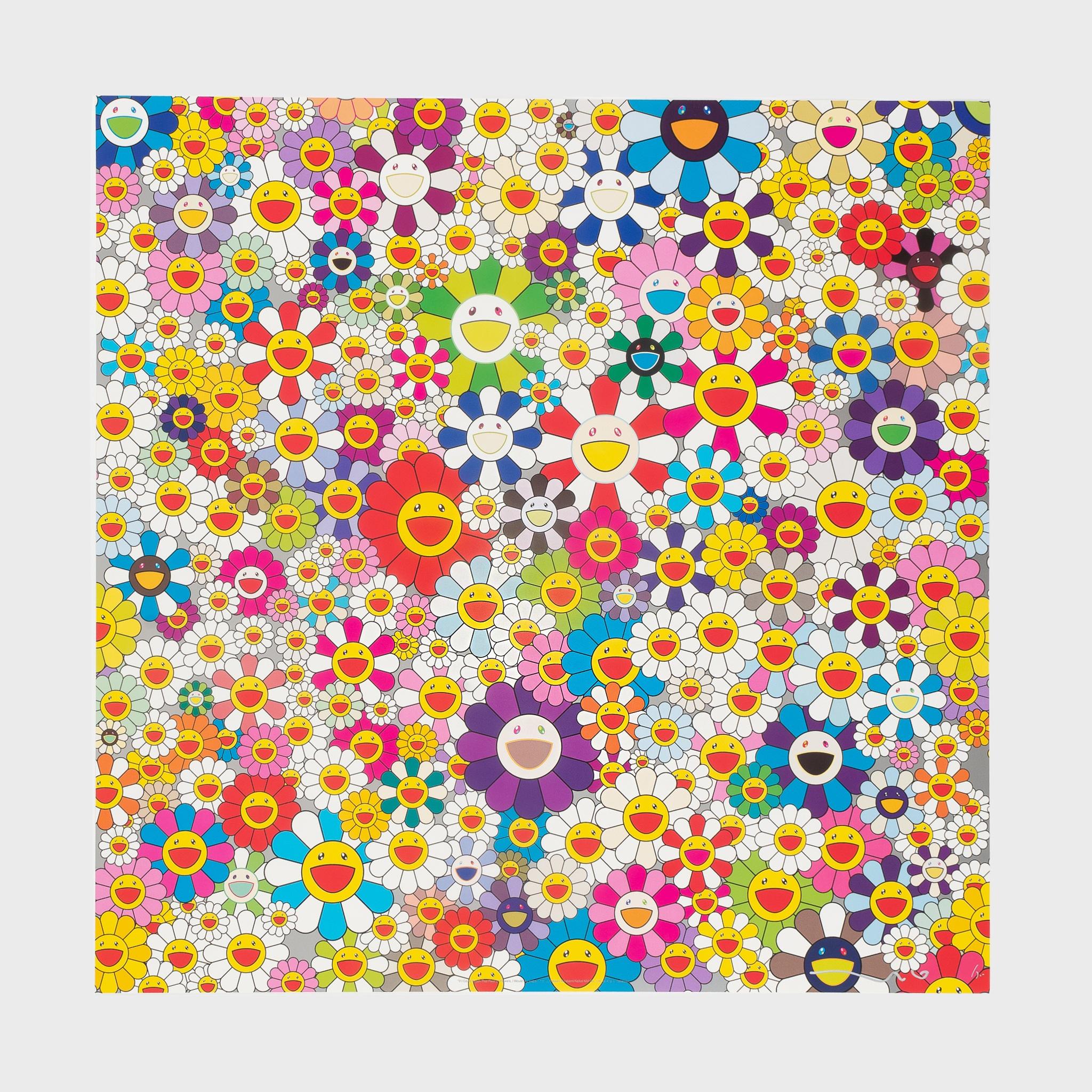 Takashi Murakami Abstract Print - If I Could Reach That Field Of Flowers, I Would Die Happy