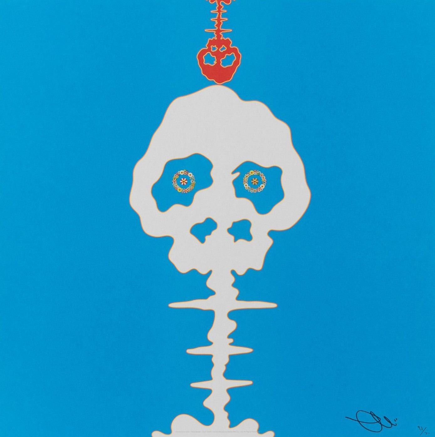 Figurative Print Takashi Murakami - Introduit en 2001 Time Bokan - bleu. Impression en édition limitée signée Murakami