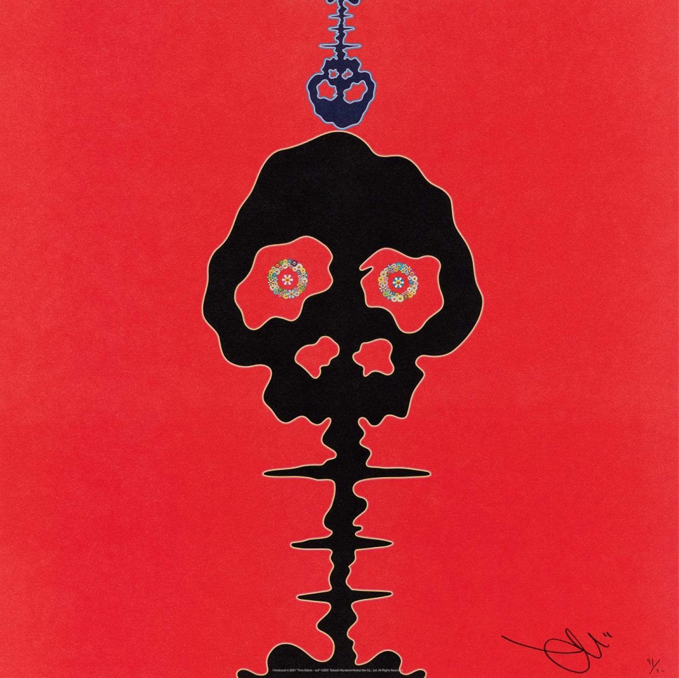 Takashi Murakami Figurative Print - Introduced in 2001 Time Bokan - red. Limited Edition (print) by Murakami signed