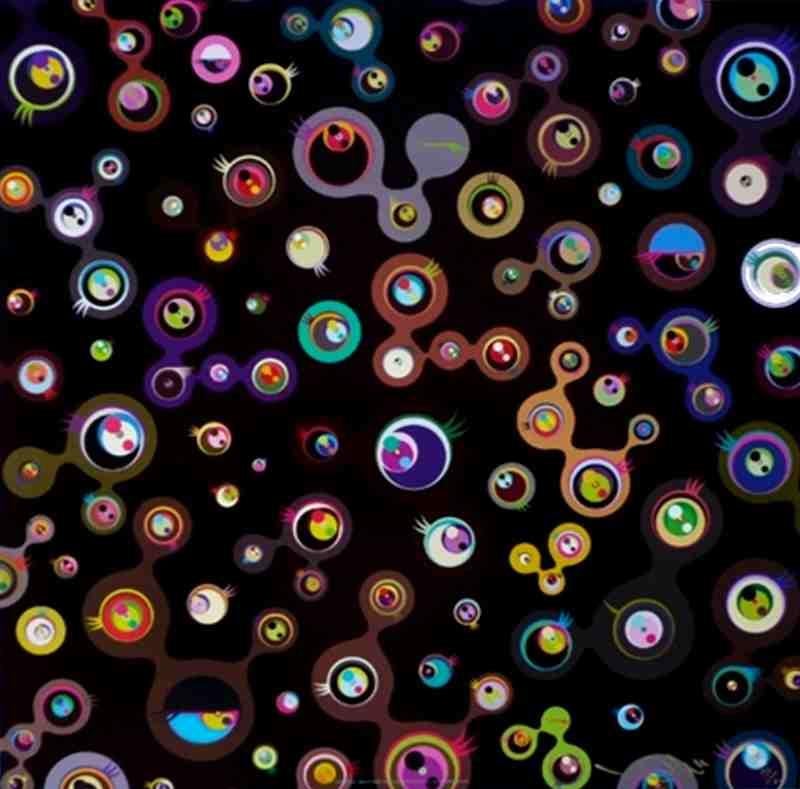 Jellyfish eyes - Black 5 - Contemporary Print by Takashi Murakami