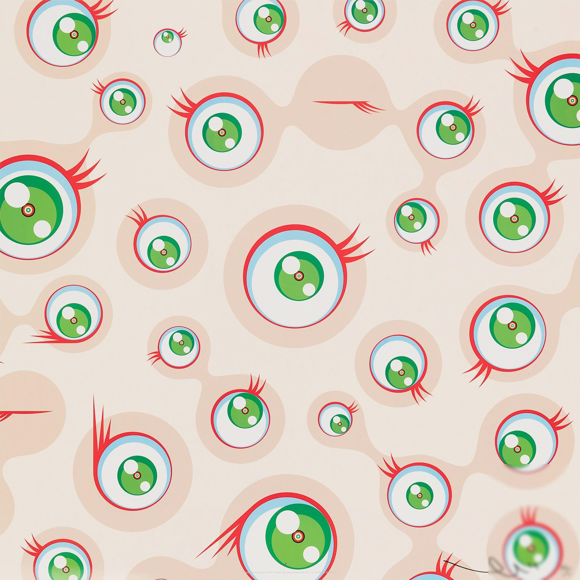 Jellyfish Eyes Cream, 2001 Limited Edition by Takashi Murakami, signed