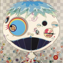 Jellyfish - Pop Art, Japanese, Anime, Blue, Flowers, Contemporary