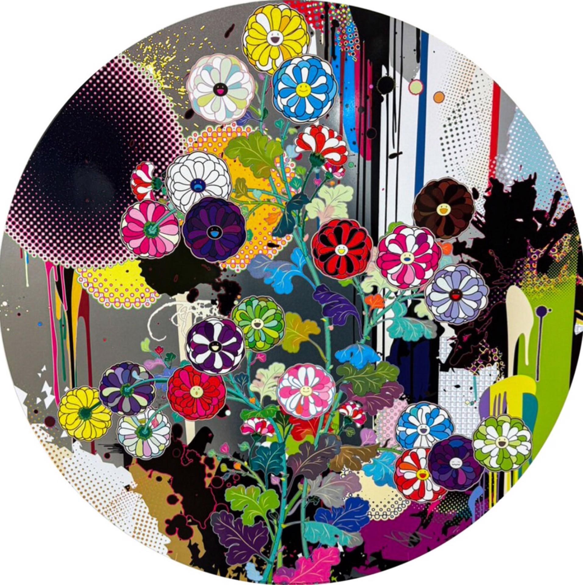 Korin's Flowers and Abstract Imagery, 2023-2024 Offset Print by Murakami, signed