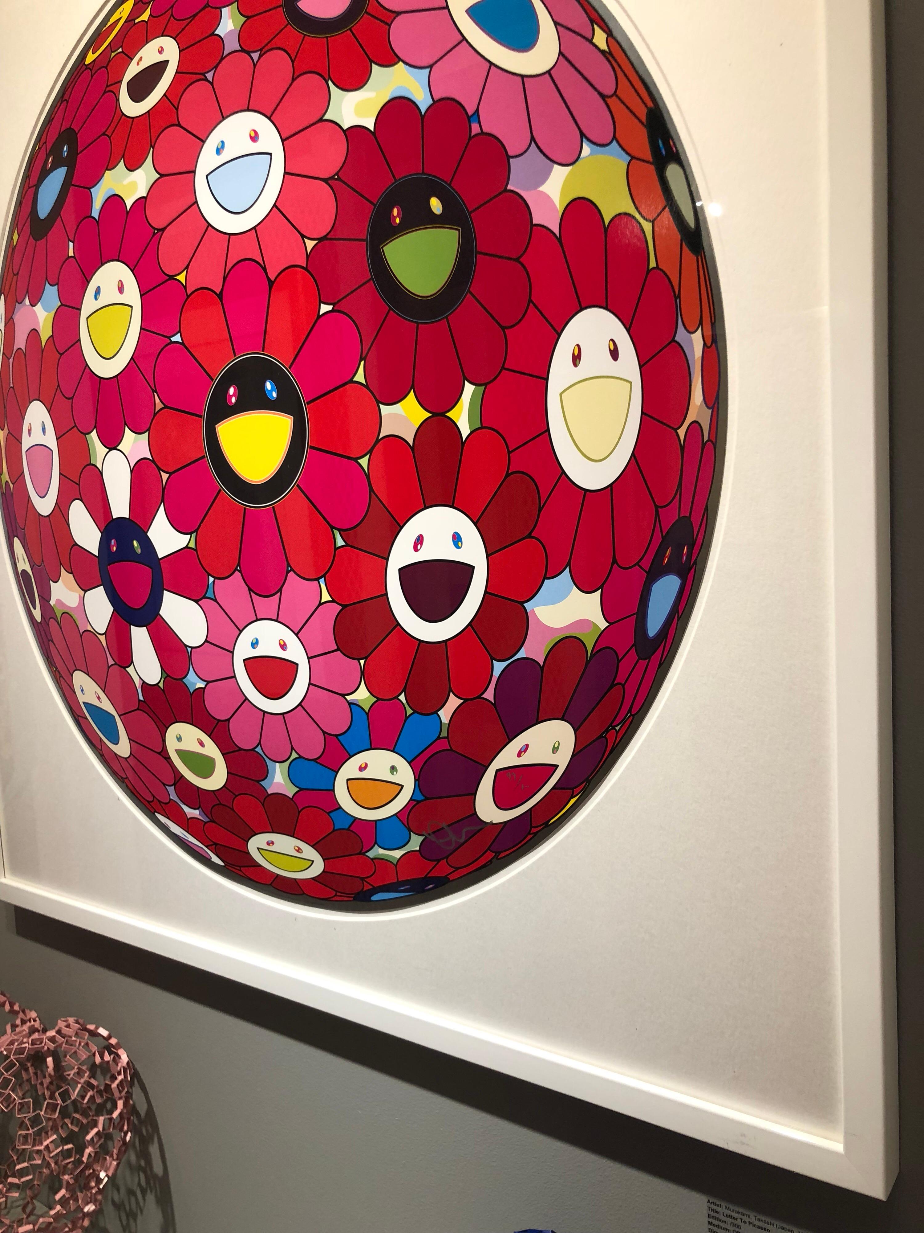 Artist:  Murakami, Takashi
Title:  Letter to Picasso
Date:  2013/2014
Medium:  Offset Lithograph on smooth woven paper
Unframed Dimensions:  28