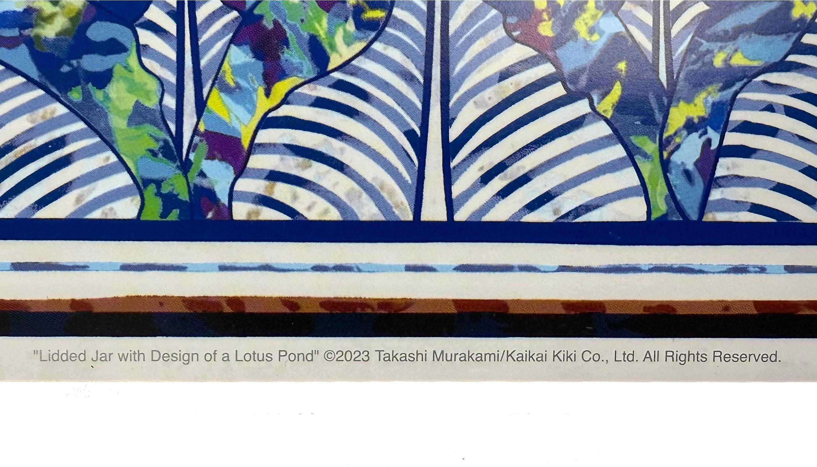 Lidded Jar with Design of a Lotus Pond (hand signed shaped lithograph) - Contemporary Print by Takashi Murakami