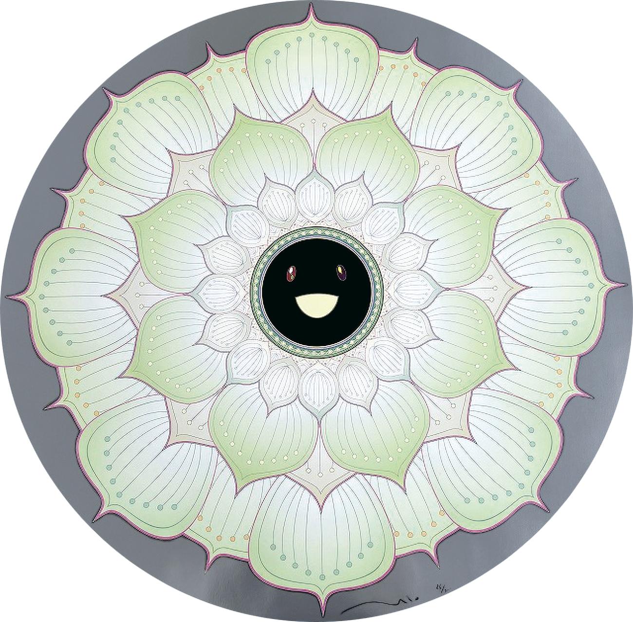 Figurative Print de Takashi Murakami - Flor de loto blanca (2010). Edición limitada (impresión) de Murakami firmada y numerada