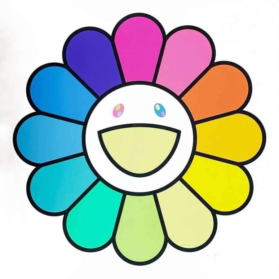 Takashi Murakami Print – Frau Regenbogenblume