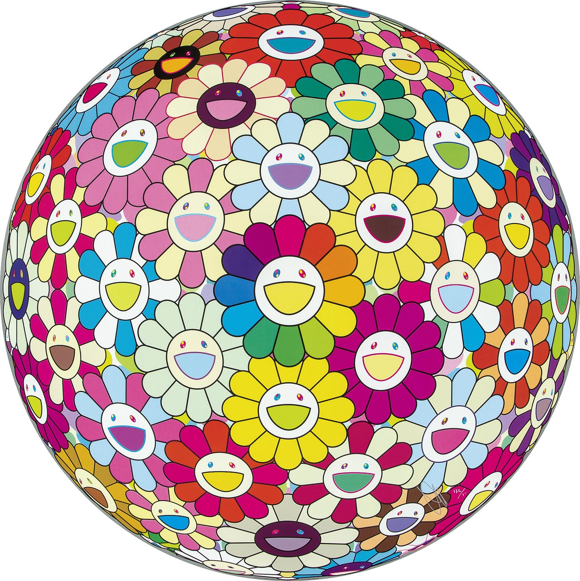 Takashi Murakami Figurative Print – Multiversum, Blumen. Limitierte Auflage (Druck) von Murakami, signiert und nummeriert.