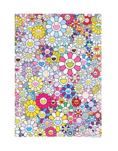 Champagne Supernova de Murakami : rayures multicolores roses et blanches (2013) - non encadrée