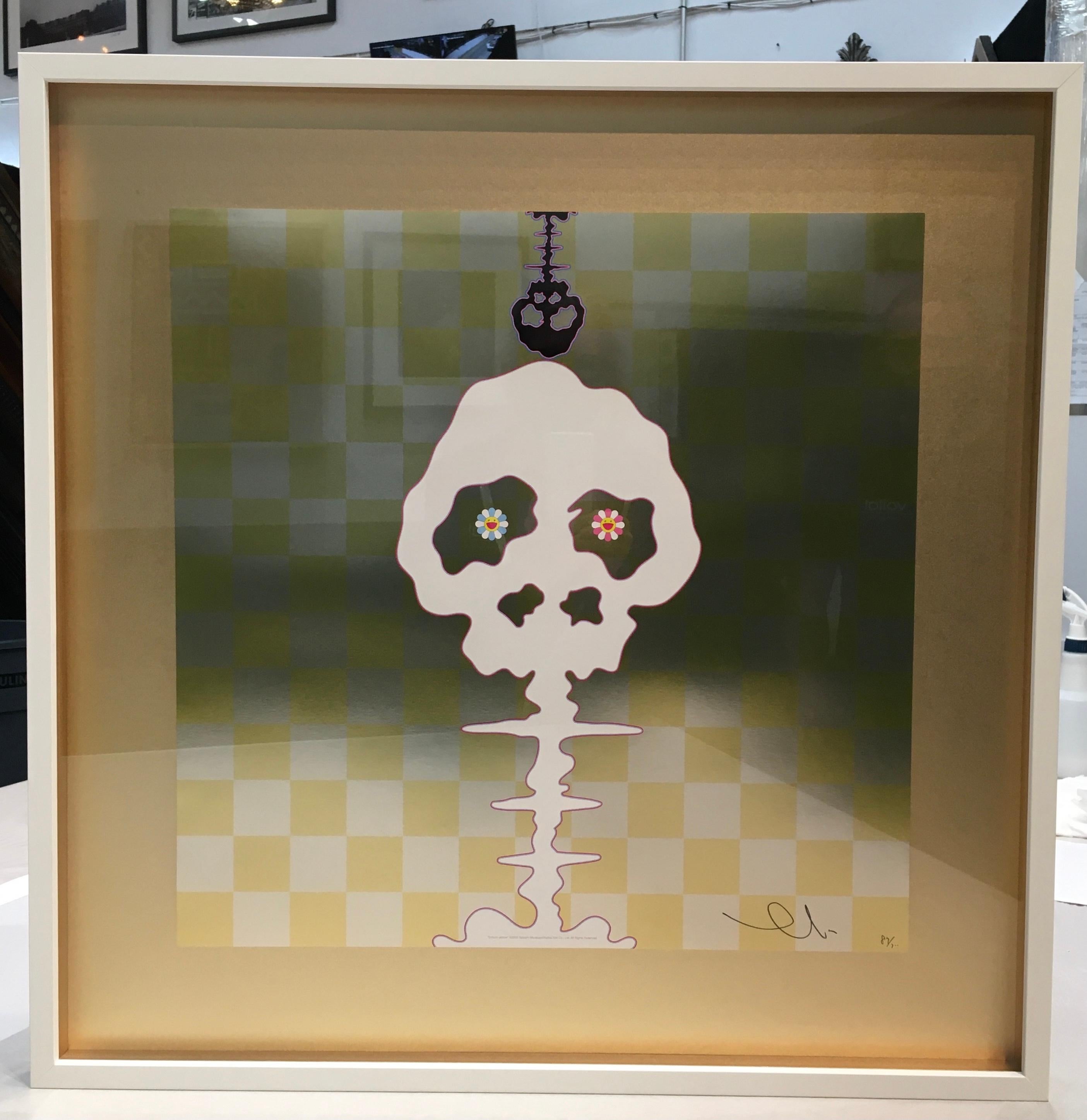 Title: Dokuro Yellow (Gold) - (Both Silver and Gold is available - only one of each available)
Edition: 300
Signed, numbered, edition 89/ 300. 
Made in Japan
Brand new
Print Size: 500 x 500 mm / 19.6 x 19.6 in.
Medium: Offset print  
Framed: 27.3 x
