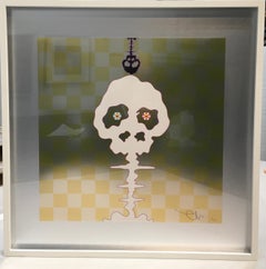 Murakami - Dokuro Yellow (Gold) - Silver Backing Framed