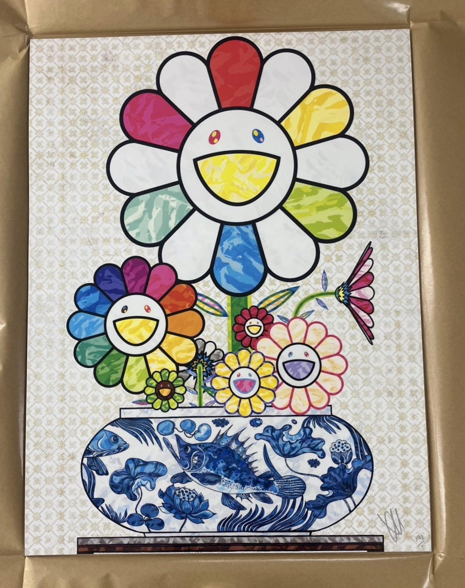 Murakami Flowers in a Qinghua Vase, 2024 Limited Edition by Takashi Murakami im Angebot 1