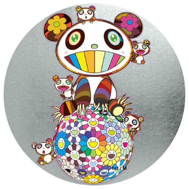 Takashi Murakami Abstract Print - Murakami Panda with Panda cubs on Flower Ball