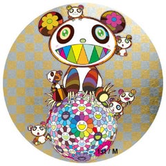 Murakami Panda with Panda cubs on Flower Ball, Gold Version