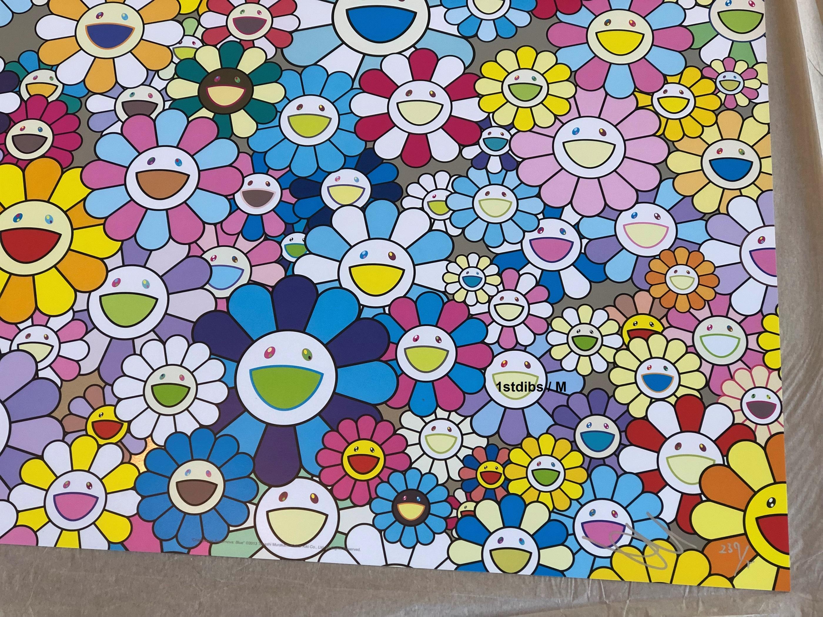 Murakami print - Champagne Supernova Blue (2013)  - Print by Takashi Murakami