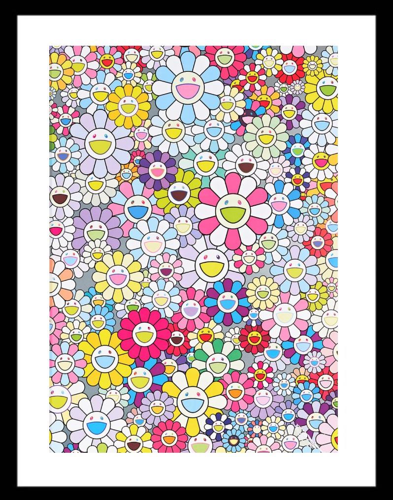 Takashi Murakami Abstract Print - Murakami print - Champagne Supernova: Multicolor Pink and White Stripes (2018)