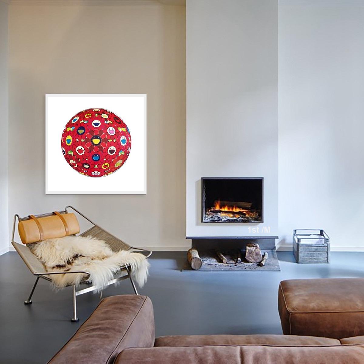 Murakami - Red Flower Ball (3D) - unframed - Print by Takashi Murakami